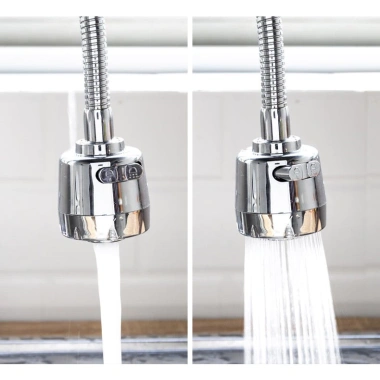 Đầu vòi tăng áp inox 18cm xoay 360 độ, chế độ tiết kiệm nước - Giá 11.000 VND