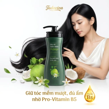 Dầu xả thiên nhiên Tadavina 500ml - Chiết xuất hoa bưởi hồng & dầu dừa, tóc óng mượt, mềm mại, ngừa gãy rụng - 285k 3 Dầu xả thiên nhiên Tadavina 500ml - Chiết xuất hoa bưởi hồng & dầu dừa, tóc óng mượt, mềm mại, ngừa gãy rụng - 285k 3