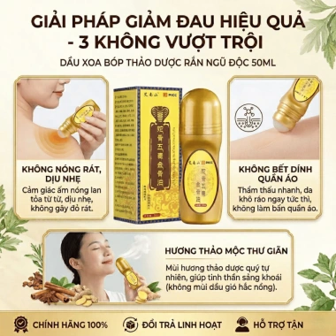 Dầu Xoa Bóp Xương Khớp Rắn Ngũ Độc 50ml - Giảm Đau Nhức, Làm Dịu Cơn Đau, Giá 55.250đ 2