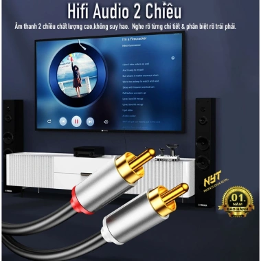 Dây 2RCA Hoa Sen Đầu Hợp Kim Nhôm Jack Mạ Vàng 24K Cao Cấp NYT - Giá 90.000 5