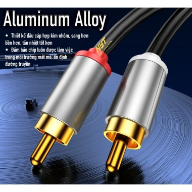 Dây 2RCA Hoa Sen Đầu Hợp Kim Nhôm Jack Mạ Vàng 24K Cao Cấp NYT - Giá 90.000 7