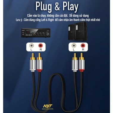 Dây 2RCA Hoa Sen Đầu Hợp Kim Nhôm Jack Mạ Vàng 24K Cao Cấp NYT - Giá 90.000 9