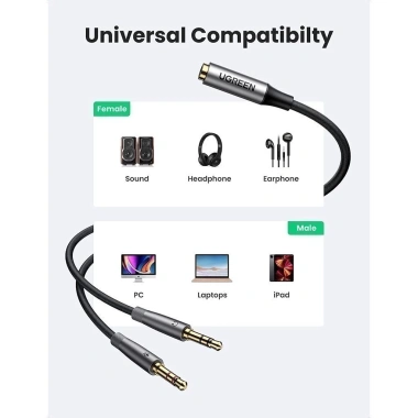 Dây Audio UGREEN AV140 3.5mm sang Mic & Tai nghe, cắm mạ vàng, bảo hành 18t, 76.000₫ 6