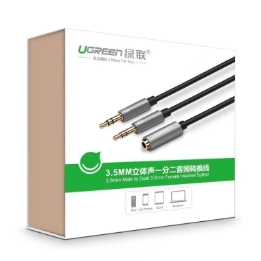 Dây Audio UGREEN AV140 3.5mm sang Mic & Tai nghe, cắm mạ vàng, bảo hành 18t, 76.000₫ 8