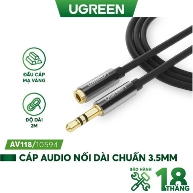 Dây AV nối dài 3.5mm UGREEN – Đầu mạ vàng, vỏ TPE, bảo hành 18 tháng, giảm 20% 10 Dây AV nối dài 3.5mm UGREEN – Đầu mạ vàng, vỏ TPE, bảo hành 18 tháng, giảm 20% 10