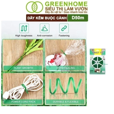 Dây Buộc Cành 20m/50m Kẽm Bọc Nhựa, Đầu Cắt Tiện Lợi, Cố Định Thân Cây - 25.000₫