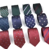 Dây buộc cổ nam jacquard sọc hoa 7cm màu xanh đỏ xanh dương - Phụ kiện thời trang ngày thường, tiệc cưới, quà tặng