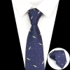 Dây buộc cổ nam jacquard sọc hoa 7cm màu xanh đỏ xanh dương - Phụ kiện thời trang ngày thường, tiệc cưới, quà tặng 2