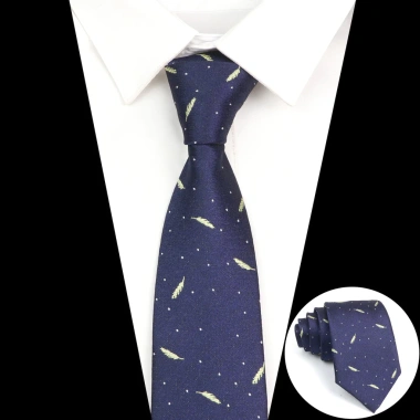Dây buộc cổ nam jacquard sọc hoa 7cm màu xanh đỏ xanh dương - Phụ kiện thời trang ngày thường, tiệc cưới, quà tặng