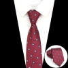 Dây buộc cổ nam jacquard sọc hoa 7cm màu xanh đỏ xanh dương - Phụ kiện thời trang ngày thường, tiệc cưới, quà tặng 3