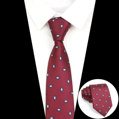 Dây buộc cổ nam jacquard sọc hoa 7cm màu xanh đỏ xanh dương - Phụ kiện thời trang ngày thường, tiệc cưới, quà tặng
