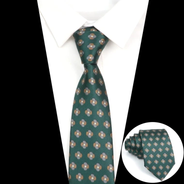 Dây buộc cổ nam jacquard sọc hoa 7cm màu xanh đỏ xanh dương - Phụ kiện thời trang ngày thường, tiệc cưới, quà tặng