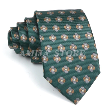 Dây buộc cổ nam jacquard sọc hoa 7cm màu xanh đỏ xanh dương - Phụ kiện thời trang ngày thường, tiệc cưới, quà tặng