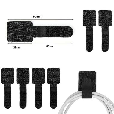 Dây Buộc Tái Sử Dụng 10 chiếc, Tự Dính, Điều Chỉnh, Sắp Xếp Bàn Làm Việc - 39.600đ