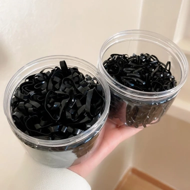 Dây buộc tóc dùng một lần - Dây cao su đen dày, phụ kiện thời trang nữ, giá ưu đãi 25.380 VND 2