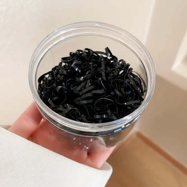 Dây buộc tóc dùng một lần - Dây cao su đen dày, phụ kiện thời trang nữ, giá ưu đãi 25.380 VND 9