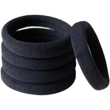 Dây buộc tóc Hàn Quốc đàn hồi cao bền, đầu đen dày, đuôi ngựa cao su nữ 5