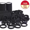 Dây buộc tóc Hàn Quốc đàn hồi cao bền, đầu đen dày, đuôi ngựa cao su nữ 6