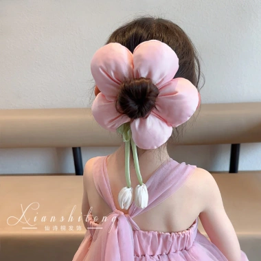 Dây buộc tóc hoa Tulip lớn 5 cách Hàn Quốc - Vòng xốp siêu mềm, giá chỉ 42.000 VND 5