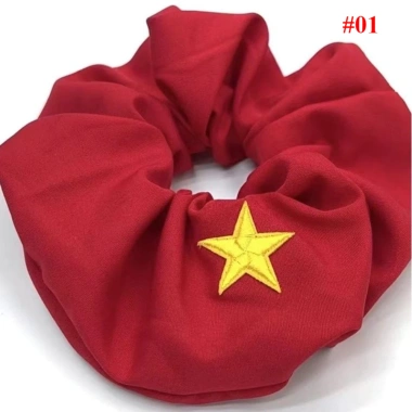 Dây buộc tóc ngôi sao năm cánh màu đỏ - Đuôi ngựa thấp, giá chỉ 39.600đ 9