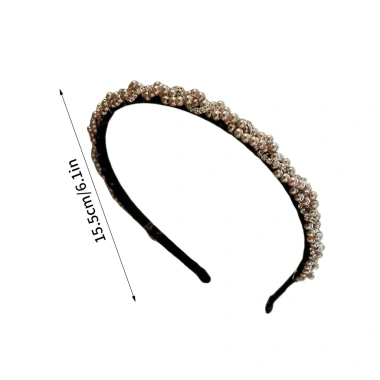 Dây buộc tóc nữ đính đá ngọc trai, thiết kế bện Mũ hợp kim thanh lịch chỉ 60.480₫ 3