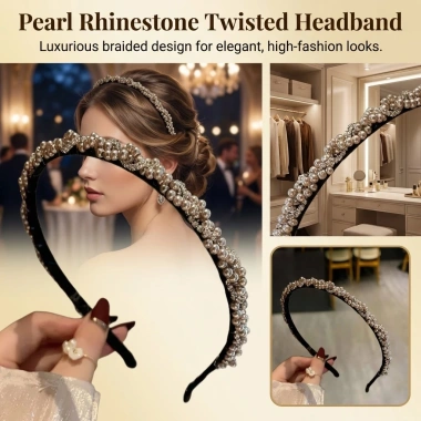Dây buộc tóc nữ đính đá ngọc trai, thiết kế bện Mũ hợp kim thanh lịch chỉ 60.480₫ 6