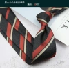 Dây Cà Phê 8cm Sọc Xanh Đỏ Hải Quân Xám Polyester - Cổ Nam Quý Ông Cưới & Hàng Ngày 7