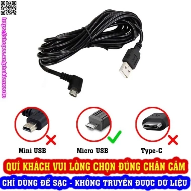 Dây Camera hành trình ô tô Type-C Mini USB Micro USB - Giá chỉ 27.900đ giảm mạnh