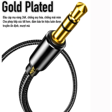 Dây Cáp Âm Thanh 3.5mm Đầu Vuông Góc Cao Cấp NYT N18 - BH 12T, Giá 69k, Chính Hãng