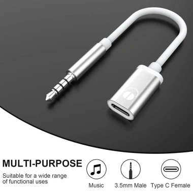 Dây cáp âm thanh 3,5mm sang Type C - Chuyển đổi Jack cho MP3, Laptop, Tablet, 49.920₫