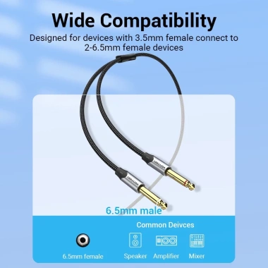 Dây cáp âm thanh Vention TRS 3.5mm và TS 6.5mm tương thích điện thoại PC, giá 130k 4 Dây cáp âm thanh Vention TRS 3.5mm và TS 6.5mm tương thích điện thoại PC, giá 130k 4