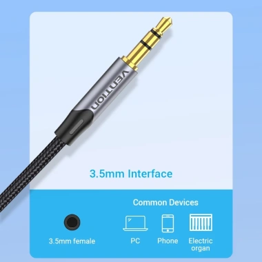 Dây cáp âm thanh Vention TRS 3.5mm và TS 6.5mm tương thích điện thoại PC, giá 130k