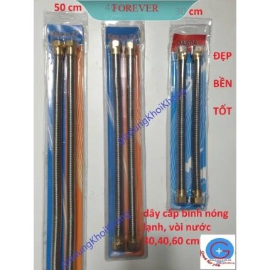 Dây cấp bình nóng lạnh lò xo Ốc đồng, thân inox 304 40‑60 cm - Bền, giá 50.000₫