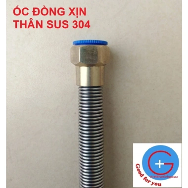 Dây cấp bình nóng lạnh lò xo Ốc đồng, thân inox 304 40‑60 cm - Bền, giá 50.000₫ 6 Dây cấp bình nóng lạnh lò xo Ốc đồng, thân inox 304 40‑60 cm - Bền, giá 50.000₫ 6