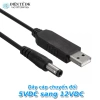 Dây cáp chuyển USB 5V sang 9V/12V cho modem WiFi, đầu 2.1×5.5mm, giá 12.000đ 5