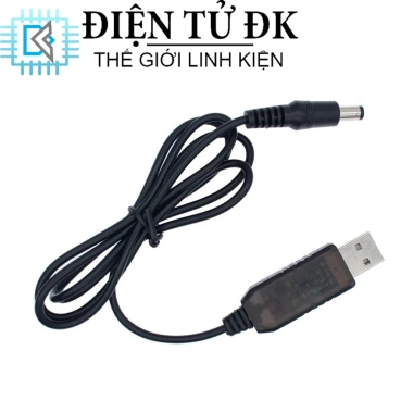 Dây cáp chuyển USB 5V sang 9V/12V cho modem WiFi, đầu 2.1×5.5mm, giá 12.000đ