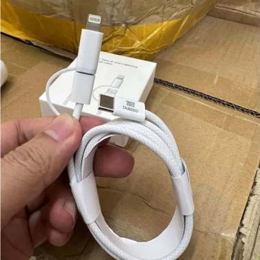Dây Cáp Dù Sạc Đa Năng 60W 2 trong 1 TYPEC‑TYPEC, TYPEC‑LN Sạc Nhanh Giá 40.000đ 4