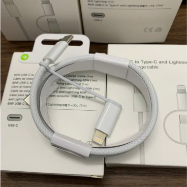 Dây Cáp Dù Sạc Đa Năng 60W 2 trong 1 TYPEC‑TYPEC, TYPEC‑LN Sạc Nhanh Giá 40.000đ 8