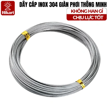 Dây Cáp Giàn Phơi Thông Minh Inox 304 1.5mm - Không Gỉ Chịu Lực Không Rối - 18.995₫