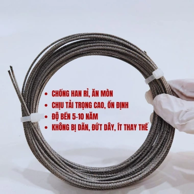 Dây Cáp Giàn Phơi Thông Minh Inox 304 1.5mm - Không Gỉ Chịu Lực Không Rối - 18.995₫