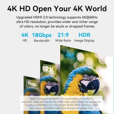 Dây cáp HDMI Vention 4K 60Hz tốc độ cao, 3D cho PC, HDTV, máy chiếu - 50.000₫