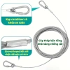 Dây cáp inox 4.6m bọc PVC 5mm kèm móc khóa Carabiner - Đa năng phơi đồ, treo võng, cố định, giá 79.000₫ 3