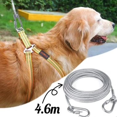 Dây Cáp Inox 4.6m Bọc PVC 5mm - Móc Carabiner Đa Năng Phơi Đồ, Treo Võng, Cố Định, Giá chỉ 79.000 VND 3