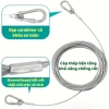 Dây Cáp Inox 4.6m Bọc PVC 5mm - Móc Carabiner Đa Năng Phơi Đồ, Treo Võng, Cố Định, Giá chỉ 79.000 VND 7