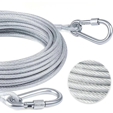 Dây Cáp Inox 4.6m Bọc PVC 5mm - Móc Carabiner Đa Năng Phơi Đồ, Treo Võng, Cố Định, Giá chỉ 79.000 VND 9