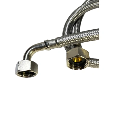 Dây cấp nước inox 304 50‑120cm, sợi bện chịu áp, chịu nhiệt, đầu ốc co 90° - Giá chỉ 89.254₫