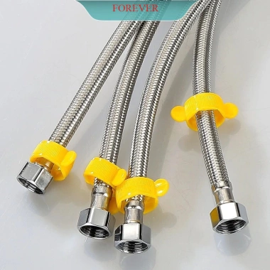 Dây cấp nước nóng lạnh 3 lớp inox 304 - 2 đầu ốc, dùng cho vòi chậu rửa lavabo, giá chỉ 20.999₫