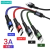 Dây cáp sạc 4 trong 1 USAMS 2A nhanh, truyền dữ liệu Micro USB & Type‑C IP68