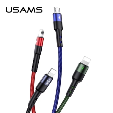 Dây cáp sạc 4 trong 1 USAMS 2A nhanh, truyền dữ liệu Micro USB & Type‑C IP68 2 Dây cáp sạc 4 trong 1 USAMS 2A nhanh, truyền dữ liệu Micro USB & Type‑C IP68 2