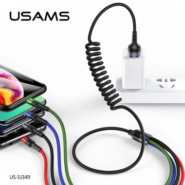 Dây cáp sạc 4 trong 1 USAMS 2A nhanh, truyền dữ liệu Micro USB & Type‑C IP68 5 Dây cáp sạc 4 trong 1 USAMS 2A nhanh, truyền dữ liệu Micro USB & Type‑C IP68 5